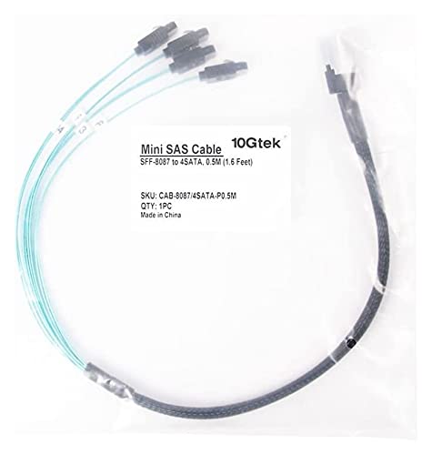 Cable Mini SAS 36pin a 4X SATA 7pin 0.5 m miniatura 3