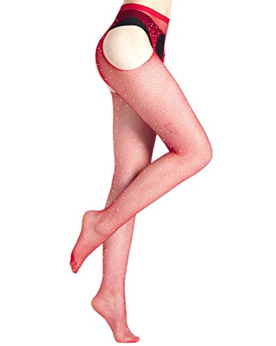 Women's Fishnet Stockings Glitter Rhinestone Stockings Sparkly Tights3