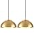 Large Pendant Lights, Gold Pendant Lights for Kitchen Island, Farmhouse Pendant Light Fixtures with Wooden Holder, 16" Adjustable Lighting Fixtures for Dining Room, Living Room, Entryway, 2 Pack