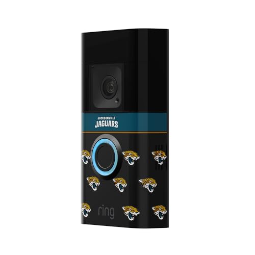 Image of All-New Limited Edition, Official NFL Faceplate for Ring Doorbells - Video Doorbell 3, Video Doorbell 3 Plus, Video Doorbell 4, Battery Doorbell Plus, and Battery Doorbell Pro | Jacksonville Jaguars