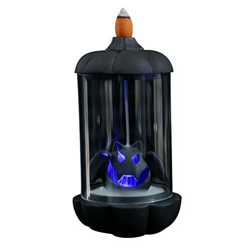 Led Pumpkin Backflow Incense Burner, Light Up Smoke Fountain Incense Holder With 60 Cones, Ceramic Gothic Waterfall Incent Fragrance For Halloween Christmas Birthday Gifts #TOP20