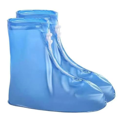 SOLARAMINDS Women/Men Waterproof Shoe Cover Rain Protection Non-Slip Wear-Resistant Outdoor Thicker Shoe Cover-Blue-M(Us Women 6.5-7)