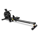 JLL Magnetic Rowing Machines for Home Gym, Quiet Workout, Compact Rower with Transport Wheels, Full Body Exercise Equipment, 32-Level Resistance, Heart Rate Band Included, Black