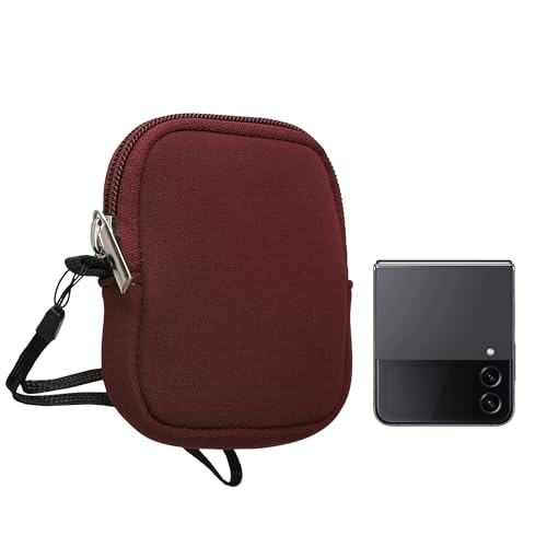 kwmobile Handytasche für Faltbare Smartphones XXS - 3/3,5 - Neopren Hülle Bordeaux Violett - XS Handy Tasche 10 x 8 x 2 cm Innenmaße - Mini Geldbörse