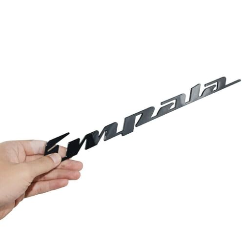 Image of 4Pc Impala SS Rear Quater Panel Emblems Plus Flying Impala Left and Right Emblem 3D Letter Badges Sticker Decal Replacement for 1994 1995 1996 10253595 CH-Flying Impala (Gloss Black)