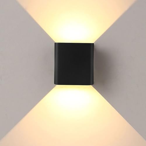 Kit com 4 - Arandela de Efeito LED 3W Duplo Facho Branco Quente 3000K (Preto)