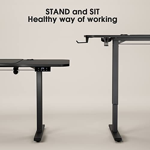 Shahoo Electric Height Adjustable 63 X 30 Inches Standing Desk Computer Workstation Home Office & Study Student Writing Table, Black #TOP5