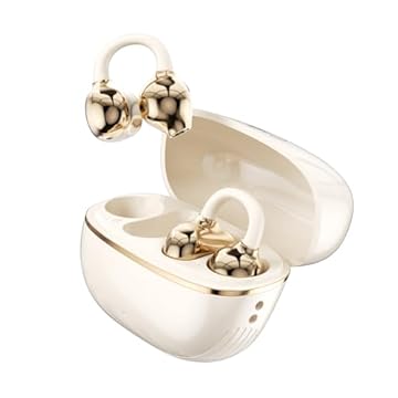 Fones de Ouvido Bluetooth, INAVA, Fone de Ouvido Esportivo com Clipe de Concha, 72 Horas de Bateria, Design Confortável para Ouvidos Pequenos e Quem Usa Óculos, Exercício, treinamento físico (Branco)