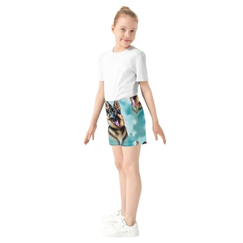 Girls German Shepherd Dog Print Lounge Shorts Comfy Athletic Cute Animal Patterned Pajama Shorts, X-Small4