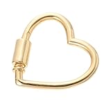 HAPINARY Mosquetón de Rosca Forma de Corazón Grande 26 Mm, Cierre para Joyería, Conector de Enlace para Collar, Accesorio DIY Seguro y Duradero, Hebilla para Manualidades y Llavero
