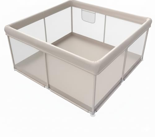 Image of ZEEBABA Extra Large Baby Playpen - Playpen for Babies and Toddlers, Play Pen with Gate, Play Yard Baby Fence Play Area Zone Indoor, Sturdy Kids Play Pin (Gray, 47×47in)