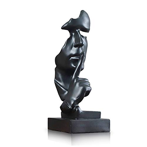 Modern And Creative Silence Thinker Of Men Statue Great Abstract Decorative Figurine Sculpture For Home And Living Room Decor Great For Office Or Desk (Black) #TOP4