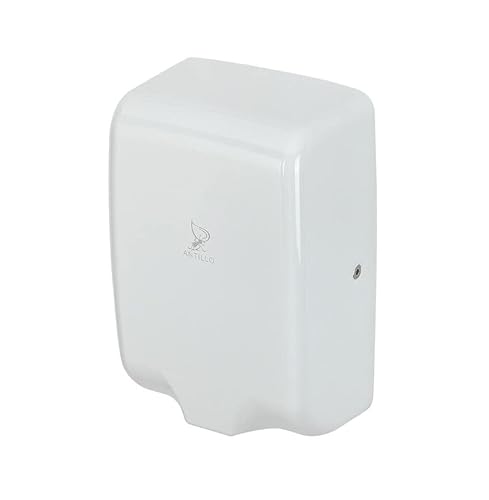 HandyDryers Antillo Slim Hand Dryer, 304 stainless steel, White, 256mm x 174mm x 102mm