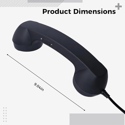 Machify Słuchawka telefoniczna typu C przewodowa, telefon retro z mikrofonem, kabel 3,3 m, przenośny do komputerów stacjonarnych, czysty dźwięk, odpowiedź jednym przyciskiem