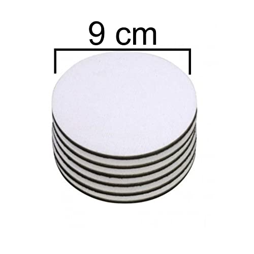 Bolacha Porta Copo Em Mdf Branco 9x9 cm Círculos Disco 50 Uni