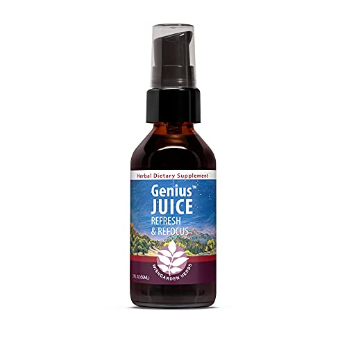 Wishgarden Herbs Genius Juice - Liquid Herbal Nootropic Brain Booster Supplement For Focus, Memory, Clarity, Concentration & Energy With Ginkgo Biloba & Gotu Kola, Cognitive Support, No Caffeine, 2Oz #TOP11