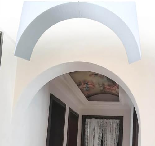 White Doorway Corner Arch Kit - Half Round Curved Support Molding for Living Room, Faux Circle Foam Door Architrave Trim (18.8x18.8x18.8 cm) - Elegant Home Decoration