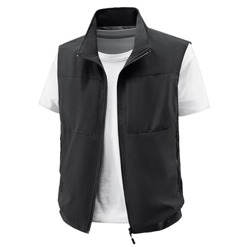 Men Outdoor Casual Breathable Sleeveless Vest Men Solid Fishing Photography Waistcoat