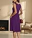 NILOUFO Women's Summer Casual Sun Dresses Tank V Neck Cute Dress with Pockets (B:Purple, Medium)