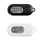 Keychains Stop Watch,Mini Digital Watches,Lcd Screen Digital Clock,Portable Clock,Small D/igital C/lock,Portable Sports Stop Watch Key Chain,Accurate Stopwatch,Small Countdown Timer(Black+White, 2)
