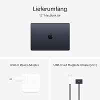 Apple MacBook Air (13", Apple M4 Chip mit 10‑Core CPU und 10‑Core GPU, 16GB Gemeinsamer Arbeitsspeicher, 512 GB) - Mitternacht – Ansicht 6