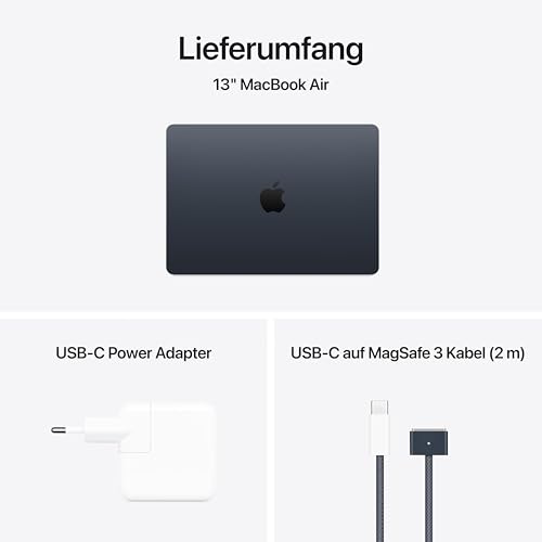 Apple MacBook Air (13", Apple M4 Chip mit 10‑Core CPU und 10‑Core GPU, 24GB Gemeinsamer Arbeitsspeicher, 512 GB) - Mitternacht 6