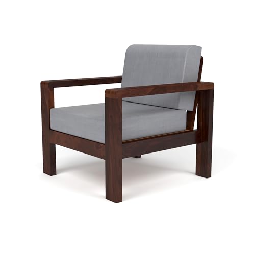 Image of KINGS HOME FURNITURE Sheesham Wooden 4 Seater Sofa for Living Room | Solid Wood Sofa | Rosewood Sofa Set for Home & Office | Lounge (Walnut Finish, 4 Seater)