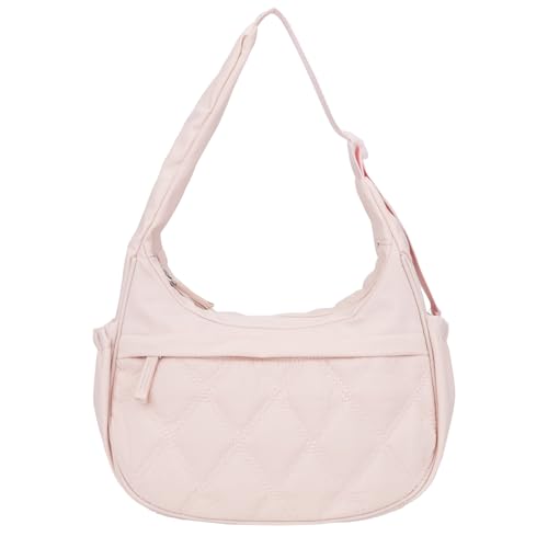 Image of JANKS Small Puffer Crescent Shoulder Bag for Women, Nylon Quilted Puffy Crossbody Purse, Cute Hobo Shoulder Handbags