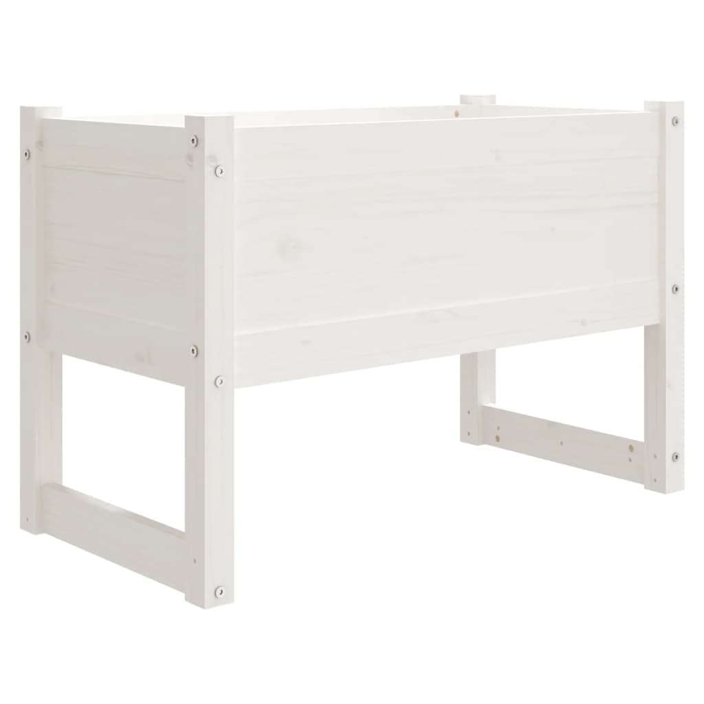 Donice 2 szt biale 32x30x29 cm stal walcowana na zimno do ogrodu balkonu tarasu dekoracyjne skrzynie na kwiaty z solidna rama montaz wymagany