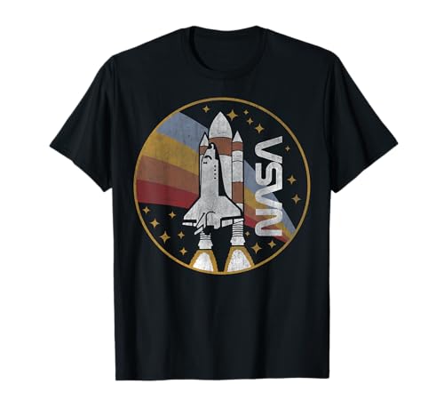 NASA Shuttle Launch With Rainbow Graphic T-Shirt T-Shirt