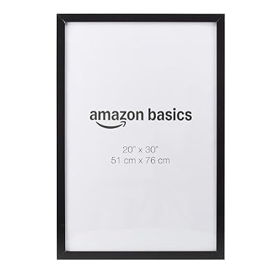 Amazon Basics Rectangular Wood Poster Frame, 20" x 30", Black