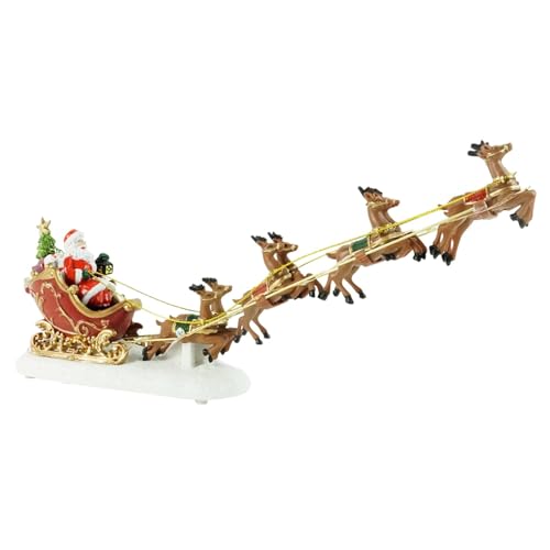 Colcolo Weihnachtsmann-Schlitten mit 8 Rentieren, Ornament-Skulptur,...