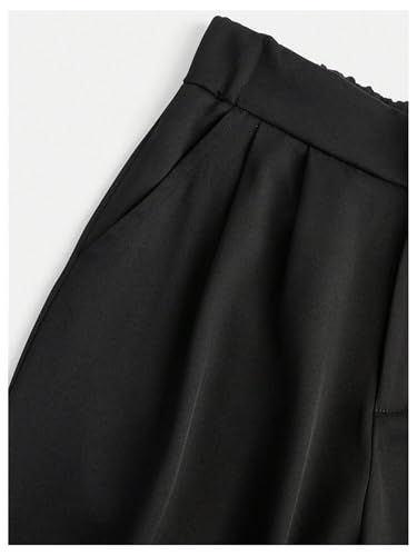 Image of OYOANGLE Girl's Pleated Wide Leg Pants Button Zipper Fly High Waisted Long Trousers with Pocket