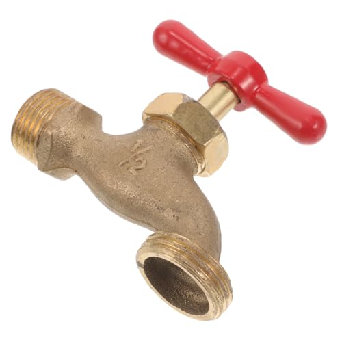 VINTORKY Antique Brass Garden Faucet Slow-Open Wall-Mounted Water Spigot for Outdoor Mop Pool Balcony Vintage Water Tap with Smooth Operation and Design