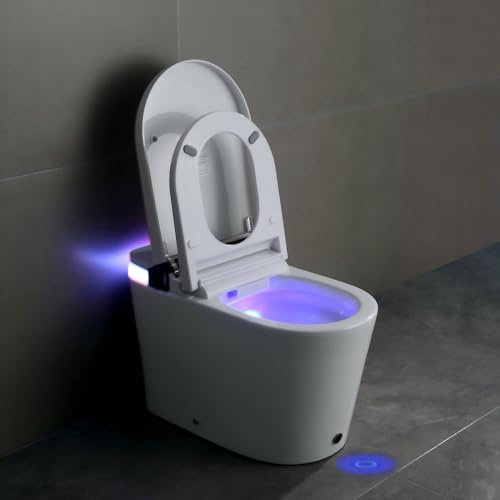 Inodoro Inteligente Moderno con Asiento de Bidé Integrado, Tapa Automática con Sensor de Pie, Lavado con Agua Caliente y Función de Secado para Baño miniatura 3