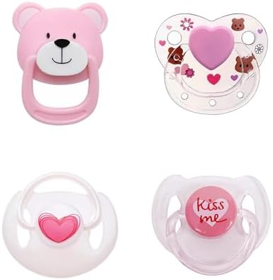 Doll Pacifiers Amazon.com : HELERKOL Cute Pink Purple Magnetic Pacifiers 3 Piece Set ...