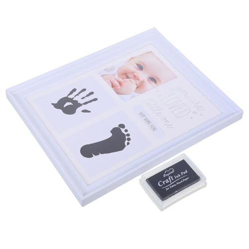 HAPINARY Sturdy Milestone Photo Frame Baby Hand Foot Print for Baby Shower Present