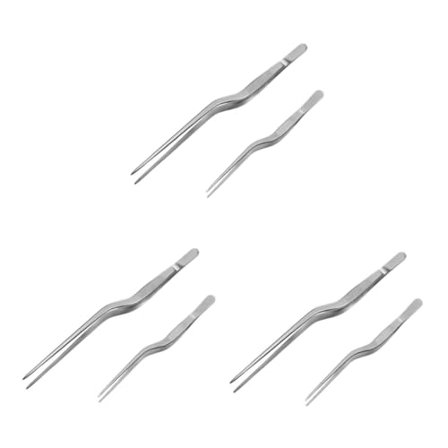MAGICLULU 3 Juegos Pinzas De Acero Inoxidable Pinzas Para Marisco Cocina Kitchen Gadgets Panelas Cozinha Churrera Pinzas De Comida Clip De Espina De Pescado 2 Piezas * 3