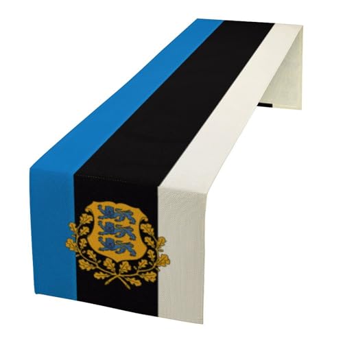 Coat of Arms Estonia Estonians Emblem Linen Table Runner