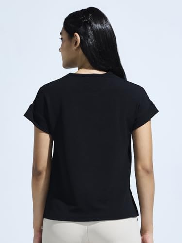 Image of Women's High Low Top with Chest Logo Print