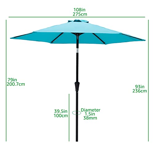 Helios&Hestia Marktparasol, tuinparasol, terrasparasol, marktparasol, tafelscherm, tuinscherm met zwengel en helling… - Afbeelding 7