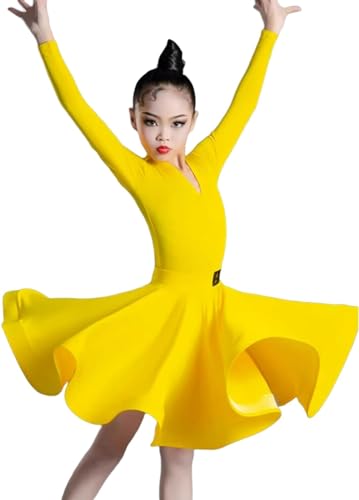 YXYjLb Mädchen Latein-Kleider, Tanz-Ballsaal-Tanzkleid, Tangorock, Standard-Salsa-Tanzwettbewerb, Party-Kleider, Tanzpraxis-Kostüme(A6,130)