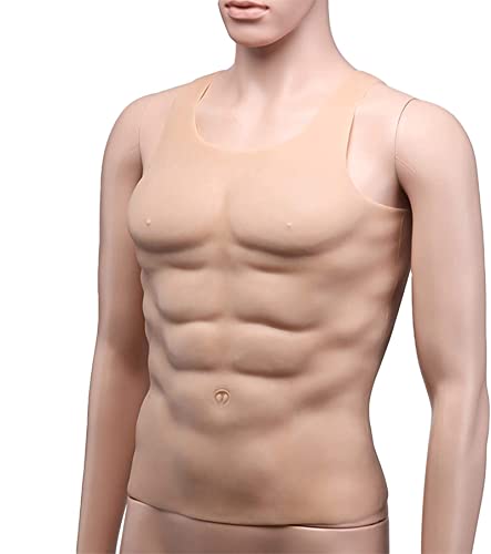 Fhdisfnsk Faux Muscle De Poitrine Masculine en Silicone, Muscles De Simulation Artificiels Version Homme en Silicone Doux Cover