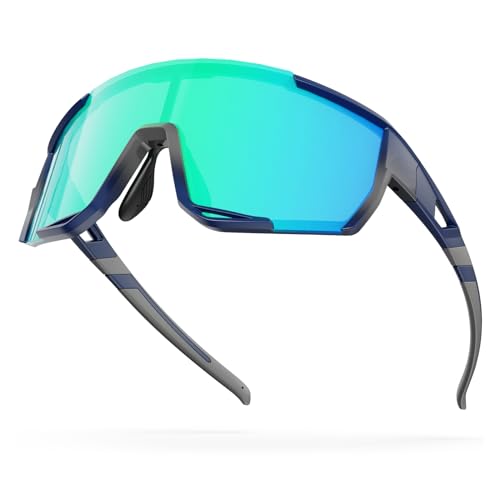 HooYok Polarized Sports Sunglasses for Men Women Youth Baseball Cycling Running Biking Fishing Glasses Mute Bowland Green