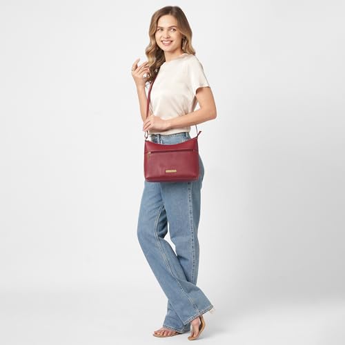 Image of Caprese Ash Medium Sling Bag for Women with Adjustable Strap for Comfortable Wear | Zipper Closure | Versatile Handbag With Back Zip for Everyday Use, Travel, and Special Occasions