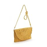 Medidas: 33 x 21 x 2 cm Abbacino bandolera de mujer de rafia en amarillo