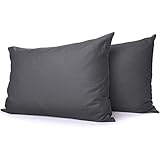 Soifox Kissenbezug 40 x 80 2er Set - Kopfkissenbezug 40x80 Anthrazit 100% Mikrofaser bügelfrei & knitterfrei mit Reißverschluss