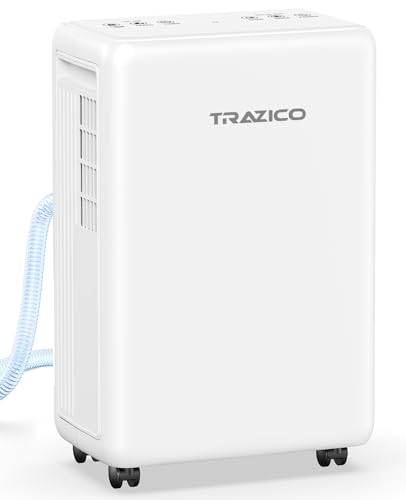 2000 Sq.ft Dehumidifier for Basement, Trazico 30 Pint Dehumidifiers for Home Large Room Bedroom Bathroom with Drain Hose, Intelligent Humidity Control, 3 Modes, 24H Timer, Auto Defrost, White
