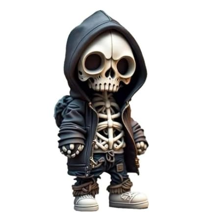 KVBUCC 1 piece of cool skull statue, with 1 piece of skull decorative ornaments, Halloween skull puppet ornaments, alien sweatshirt skull ghost festival party tabletop garden decoration.