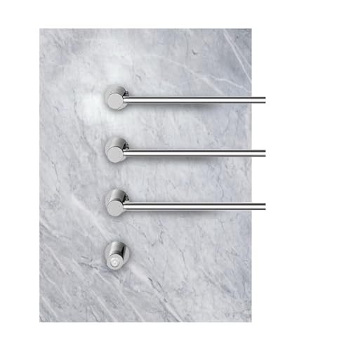 Sèche-serviettes argenté en acier inoxydable durable avec pose murale - 2